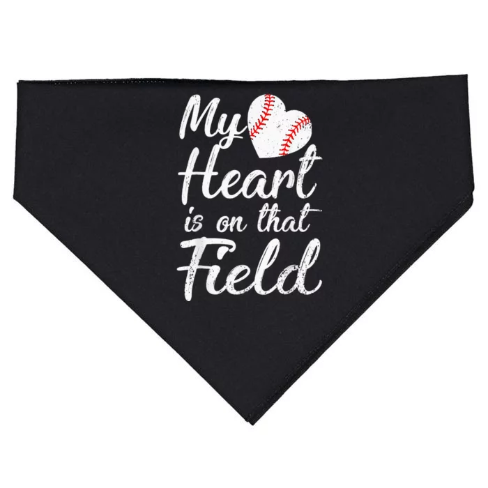 My Heart Is On That Field Tee Baseball Softball Mom USA-Made Doggie Bandana