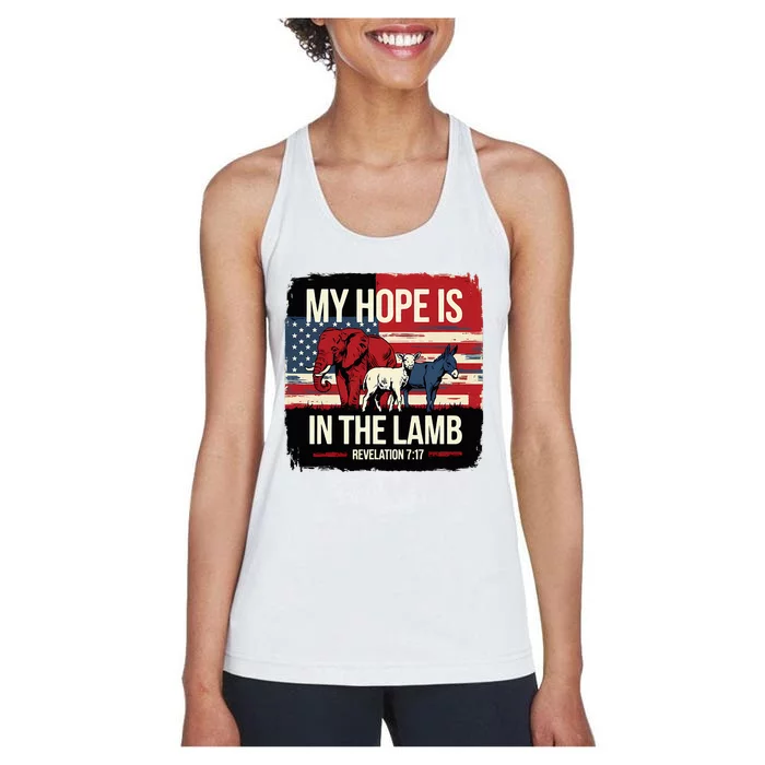 My Hope Is In The Lamb Jesus 2024 Election Women's Racerback Tank