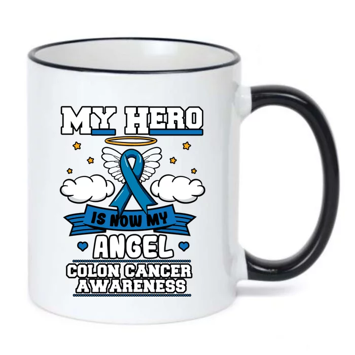 My Hero Is Now My Angel Colon Cancer Blue Bowel Colorectal Meaningful Gift Black Color Changing Mug