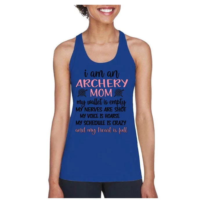 My Heart Is Full Archery Mom Of An Archer Mama Gift Women's Racerback Tank