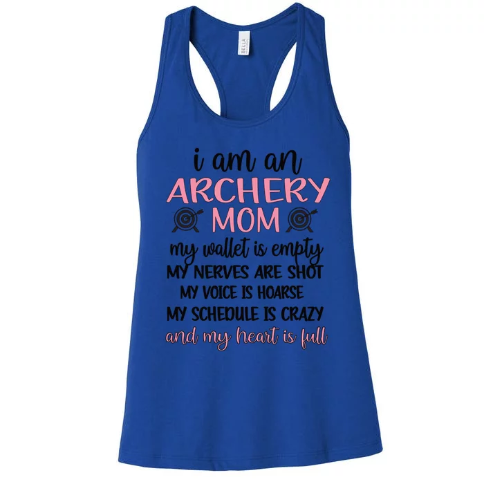 My Heart Is Full Archery Mom Of An Archer Mama Gift Women's Racerback Tank