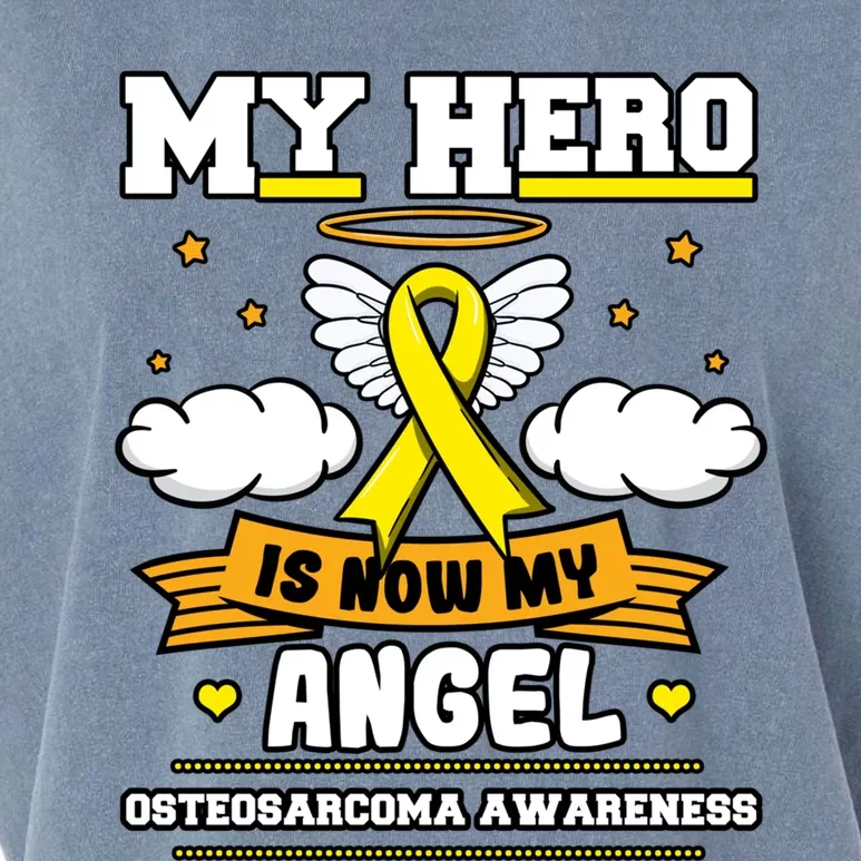 My Hero Is Now My Angel Osteosarcoma Awareness Os Advocate Gift Garment-Dyed Women's Muscle Tee