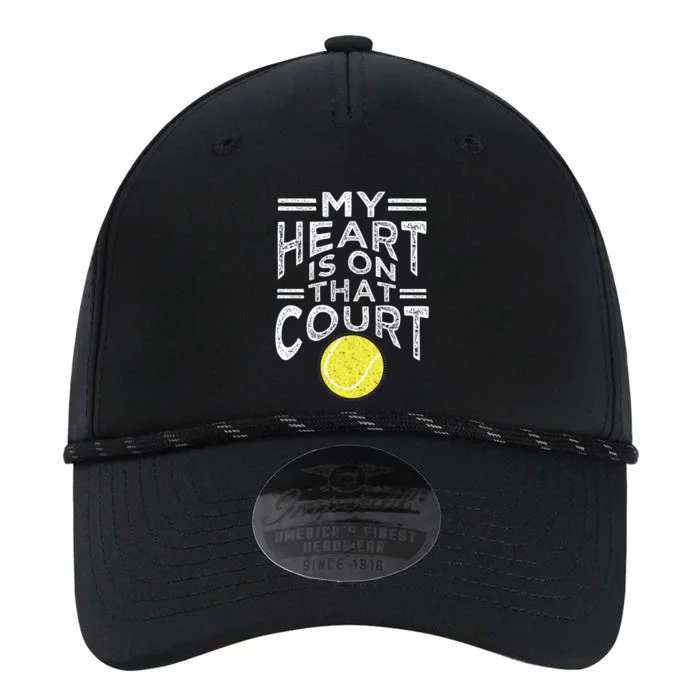 My Heart Is On That Court For Tennis Mom Dad Gift Performance The Dyno Cap