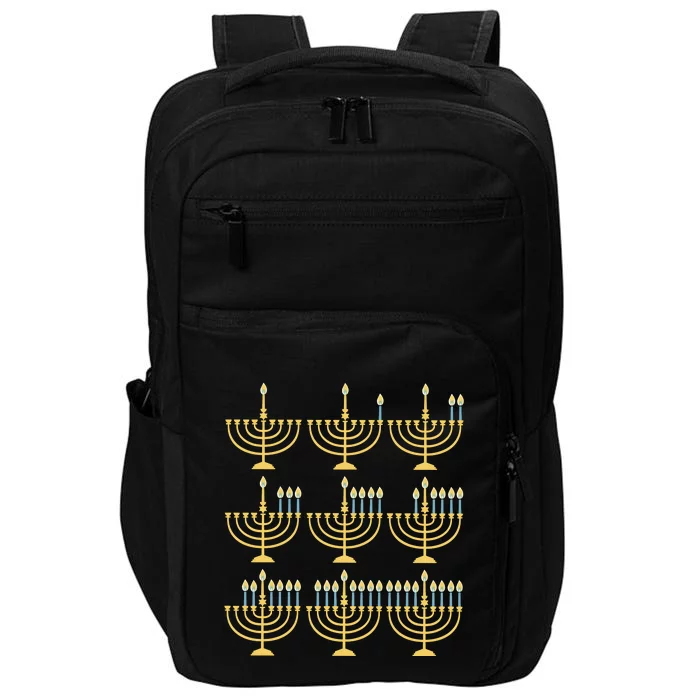 Menorah Hanukkah Jewish Christmas Holiday Season Impact Tech Backpack