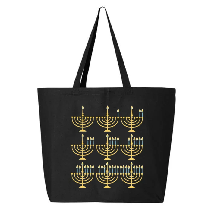 Menorah Hanukkah Jewish Christmas Holiday Season 25L Jumbo Tote