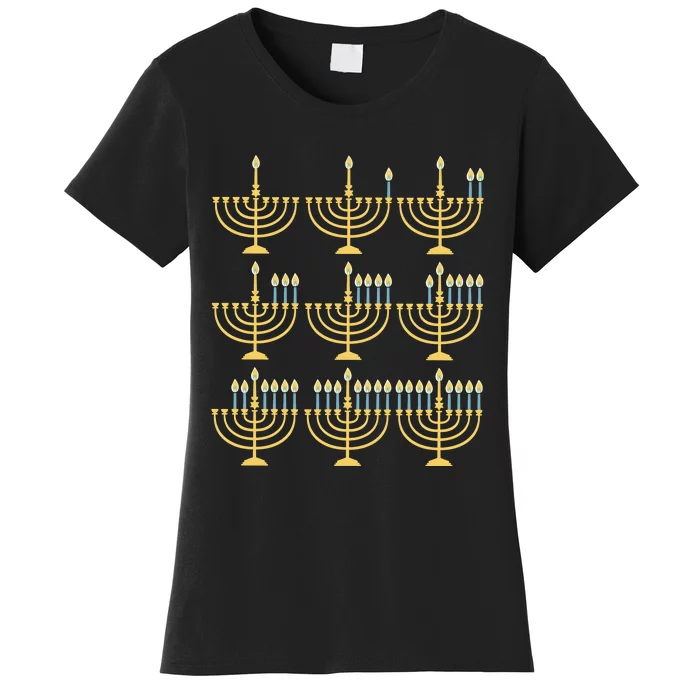 Menorah Hanukkah Jewish Christmas Holiday Season Women's T-Shirt