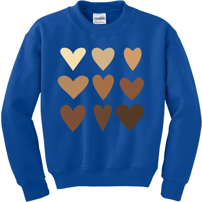 Melanin Hearts Junenth Black History Month Melanin Gift Kids Sweatshirt