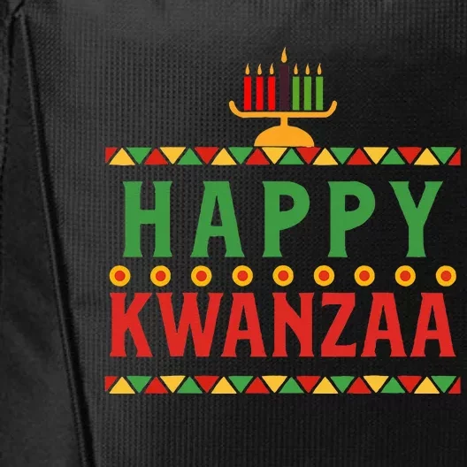 Merry happy kwanzaa christmas African American holiday City Backpack