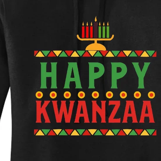 Merry happy kwanzaa christmas African American holiday Women's Pullover Hoodie