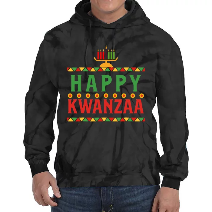 Merry happy kwanzaa christmas African American holiday Tie Dye Hoodie