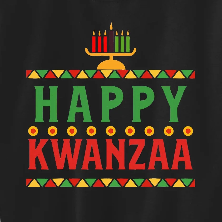 Merry happy kwanzaa christmas African American holiday Kids Sweatshirt