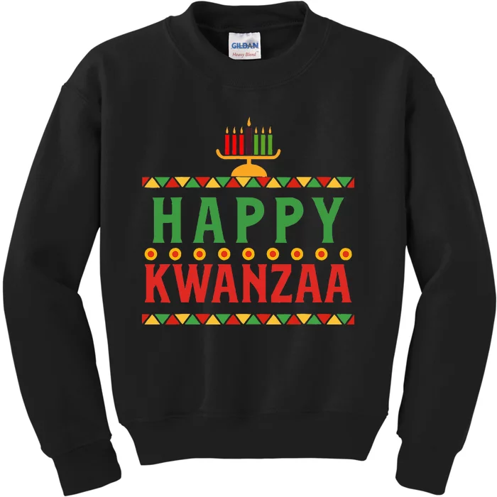 Merry happy kwanzaa christmas African American holiday Kids Sweatshirt