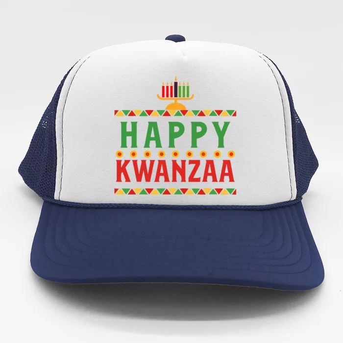 Merry happy kwanzaa christmas African American holiday Trucker Hat