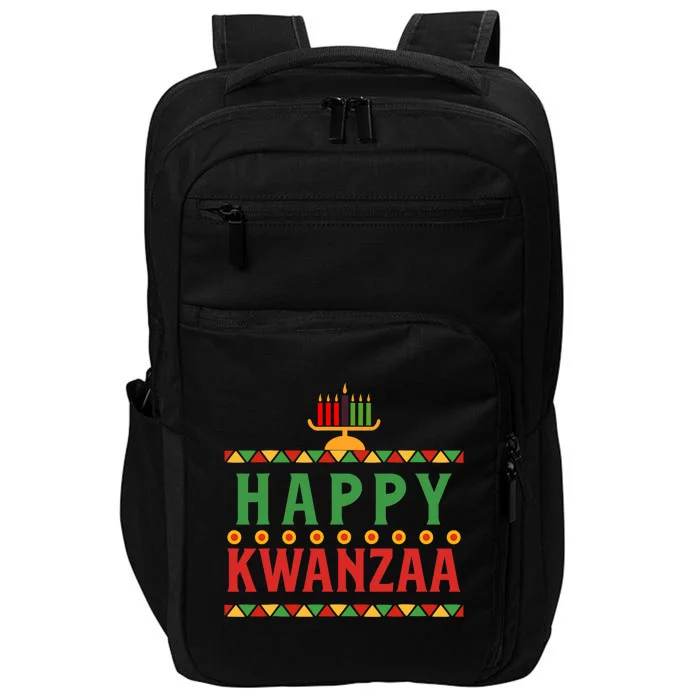 Merry Happy Kwanzaa Christmas African American Holiday Impact Tech Backpack