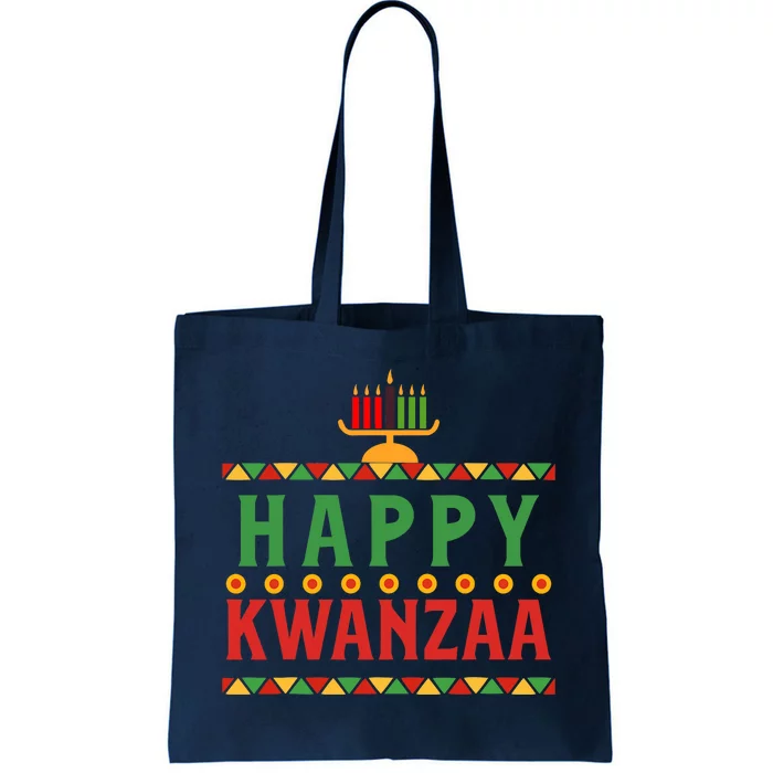 Merry Happy Kwanzaa Christmas African American Holiday Tote Bag