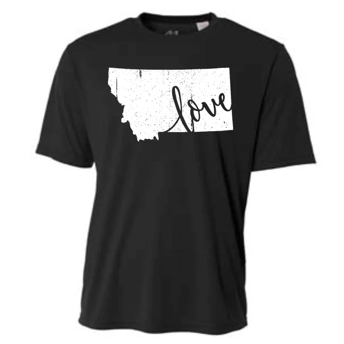 Montana Home Love Vintage State Map Outline Cooling Performance Crew T-Shirt