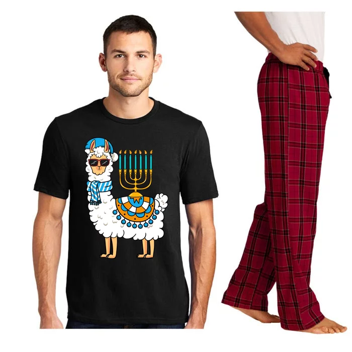 Menorah Hanukkah Llama Cute Alpaca Chanukah Pajama Set