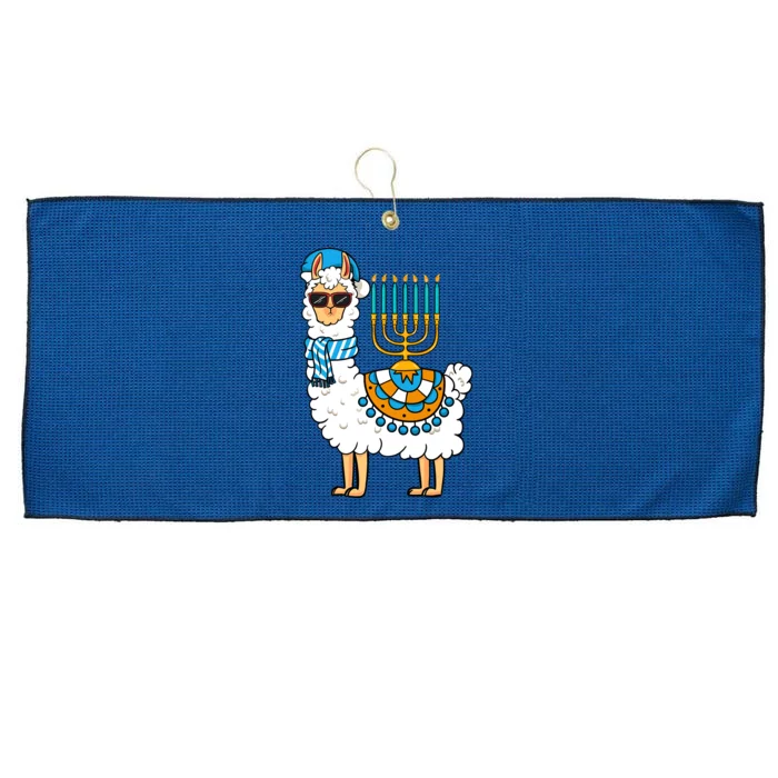 Menorah Hanukkah Llama Cute Alpaca Chanukah Large Microfiber Waffle Golf Towel