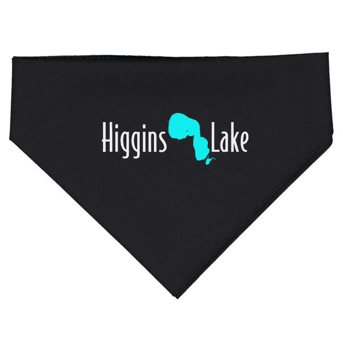 Minimalist Higgins Lake Michigan Nature USA-Made Doggie Bandana