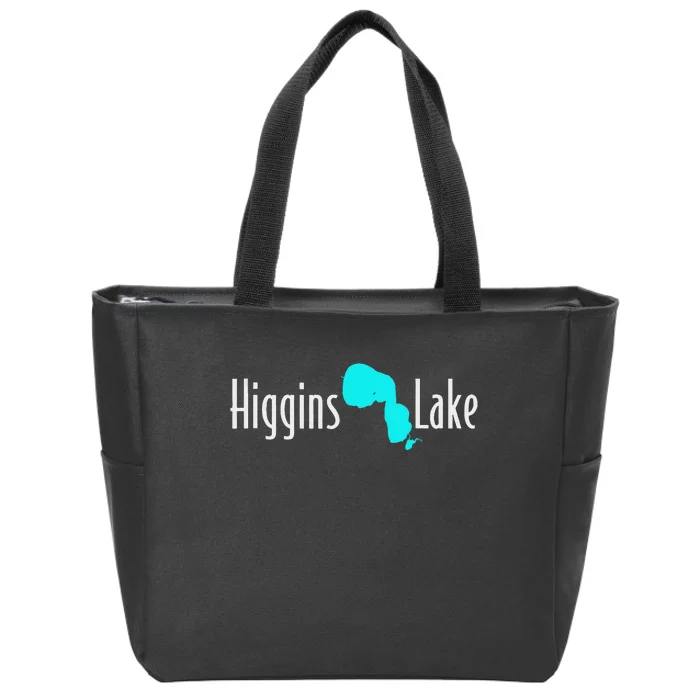 Minimalist Higgins Lake Michigan Nature Zip Tote Bag