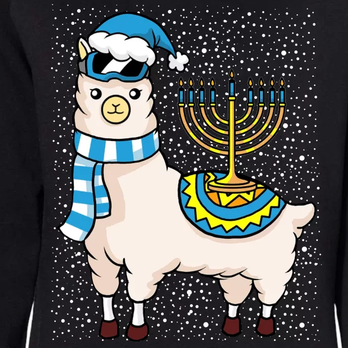 Menorah Hanukkah Llama Cute Alpaca Chanukah Womens California Wash Sweatshirt