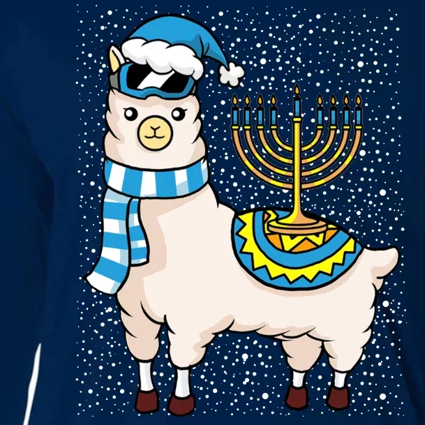 Menorah Hanukkah Llama Cute Alpaca Chanukah Cooling Performance Long Sleeve Crew