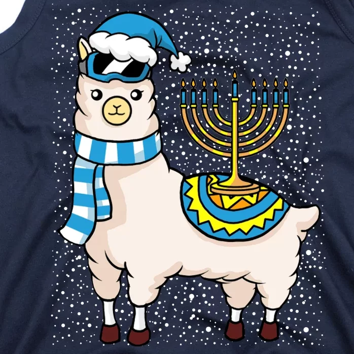 Menorah Hanukkah Llama Cute Alpaca Chanukah Tank Top