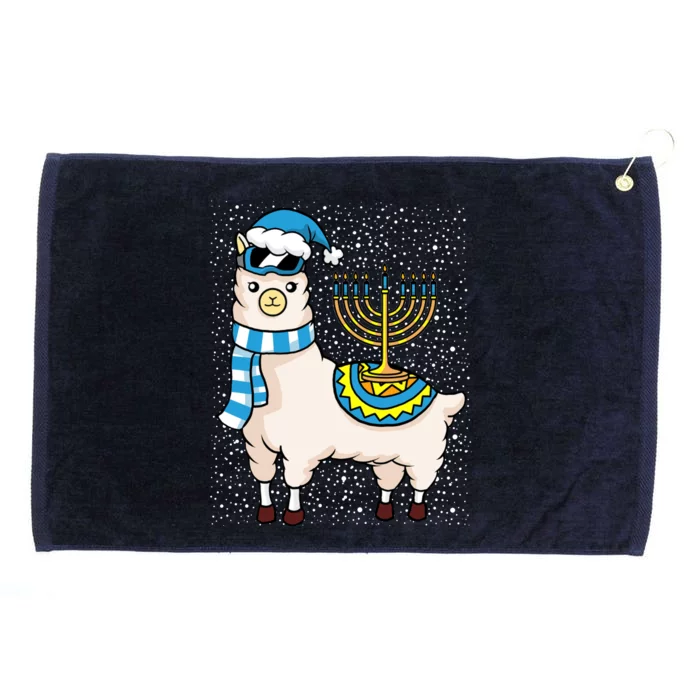 Menorah Hanukkah Llama Cute Alpaca Chanukah Grommeted Golf Towel