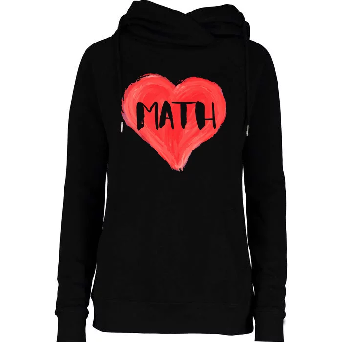 Math Heart Love Teacher Professor Student Valentines Day Cute Gift Womens Funnel Neck Pullover Hood