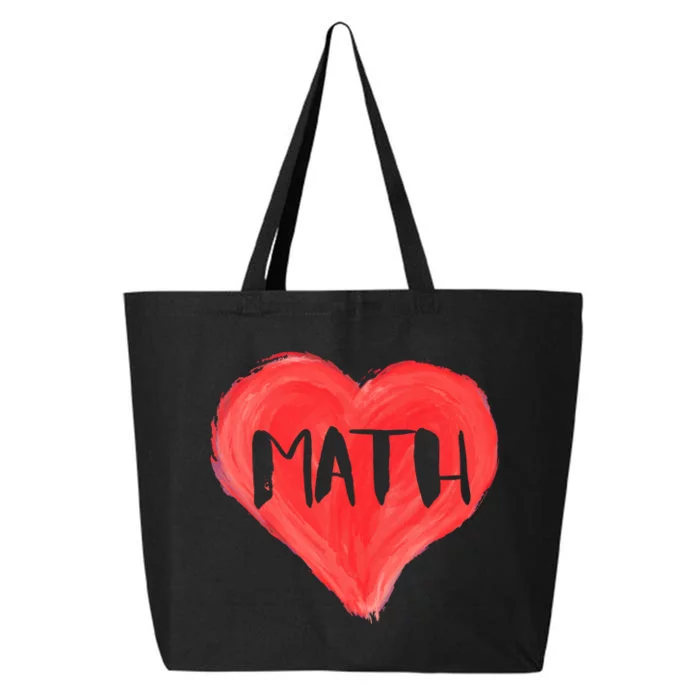 Math Heart Love Teacher Professor Student Valentines Day Cute Gift 25L Jumbo Tote