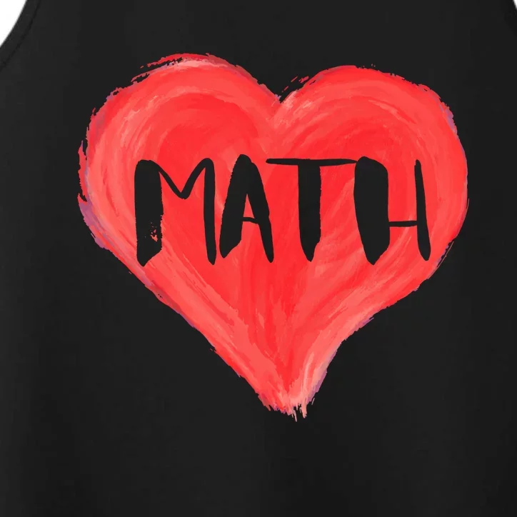 Math Heart Love Teacher Professor Student Valentines Day Cute Gift Performance Tank