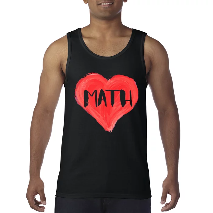 Math Heart Love Teacher Professor Student Valentines Day Cute Gift Tank Top