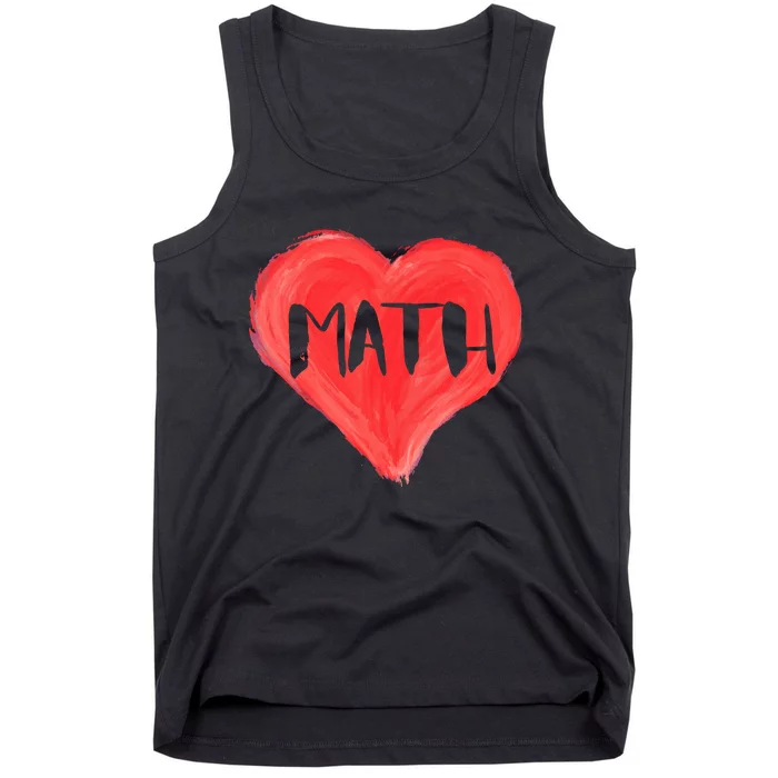 Math Heart Love Teacher Professor Student Valentines Day Cute Gift Tank Top