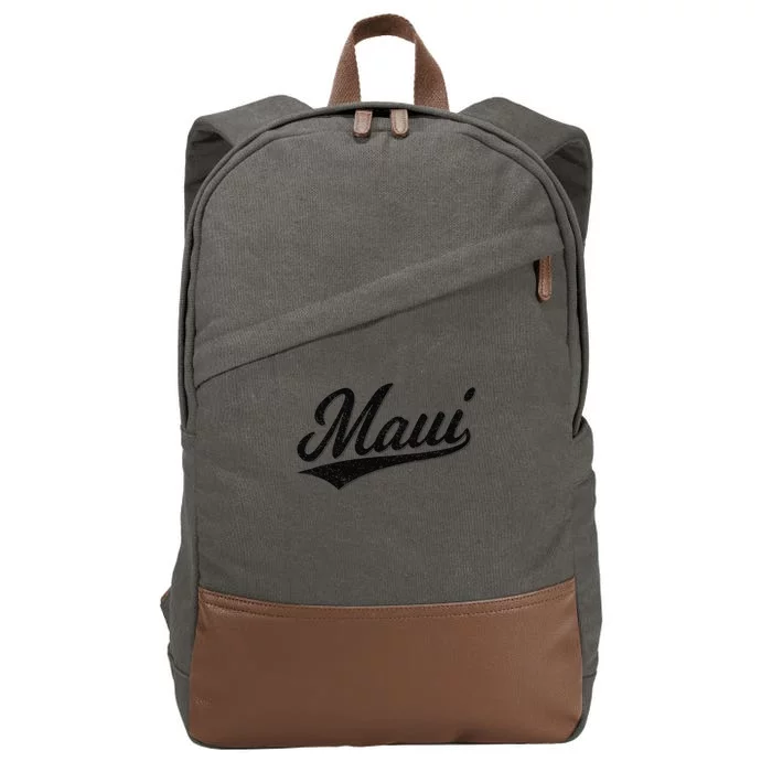 MAUI HAWAII LAHAINA VARSITY SCRIPT SPORTS JERSEY STYLE TEE Cotton Canvas Backpack