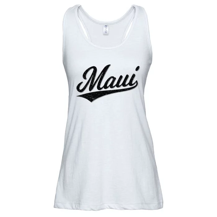 MAUI HAWAII LAHAINA VARSITY SCRIPT SPORTS JERSEY STYLE TEE Ladies Essential Flowy Tank