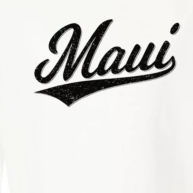 MAUI HAWAII LAHAINA VARSITY SCRIPT SPORTS JERSEY STYLE TEE Cropped Pullover Crew