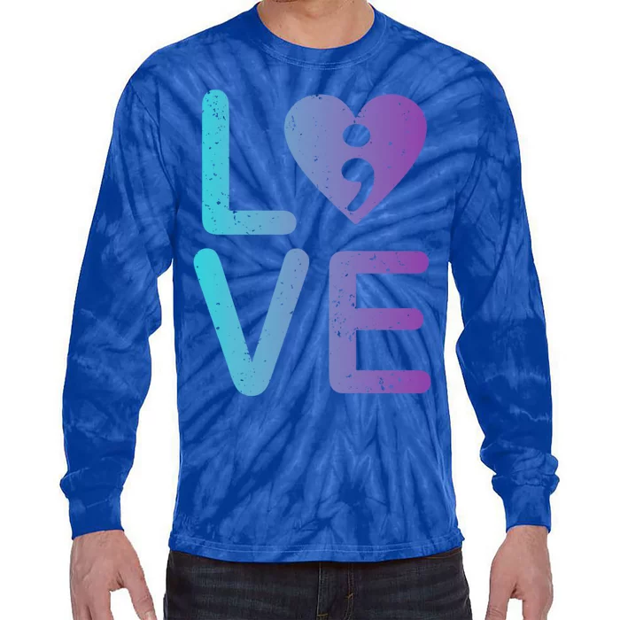 Mental Health Love Suicide Prevention Anxiety Awareness Funny Gift Tie-Dye Long Sleeve Shirt