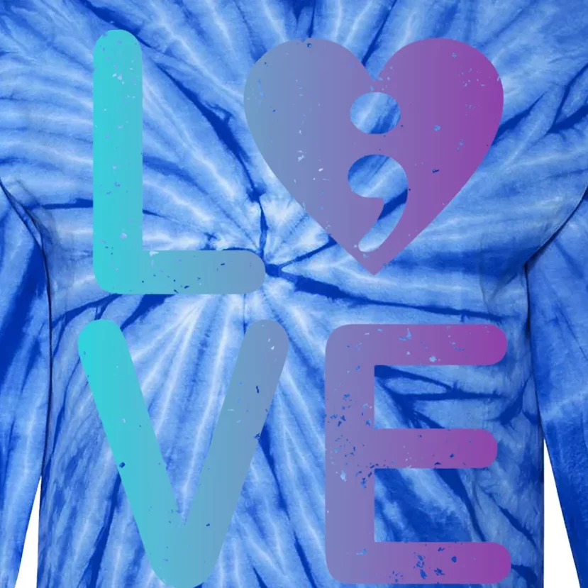 Mental Health Love Suicide Prevention Anxiety Awareness Funny Gift Tie-Dye Long Sleeve Shirt