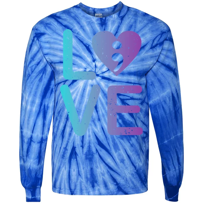 Mental Health Love Suicide Prevention Anxiety Awareness Funny Gift Tie-Dye Long Sleeve Shirt