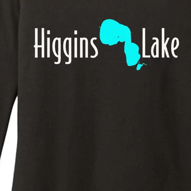 Minimalist Higgins Lake Michigan Womens CVC Long Sleeve Shirt