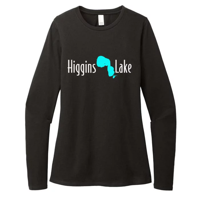 Minimalist Higgins Lake Michigan Womens CVC Long Sleeve Shirt