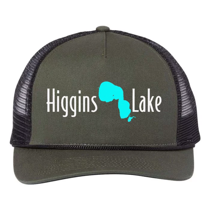 Minimalist Higgins Lake Michigan Retro Rope Trucker Hat Cap