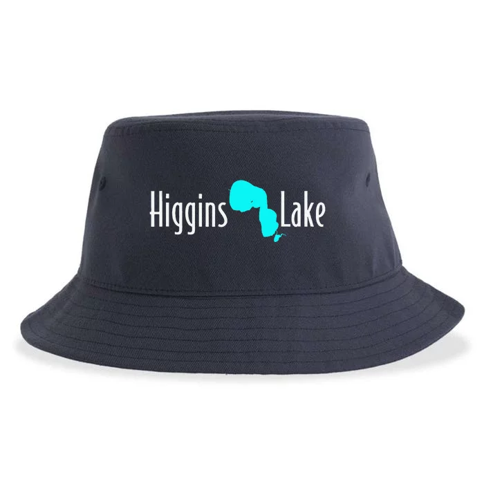 Minimalist Higgins Lake Michigan Sustainable Bucket Hat