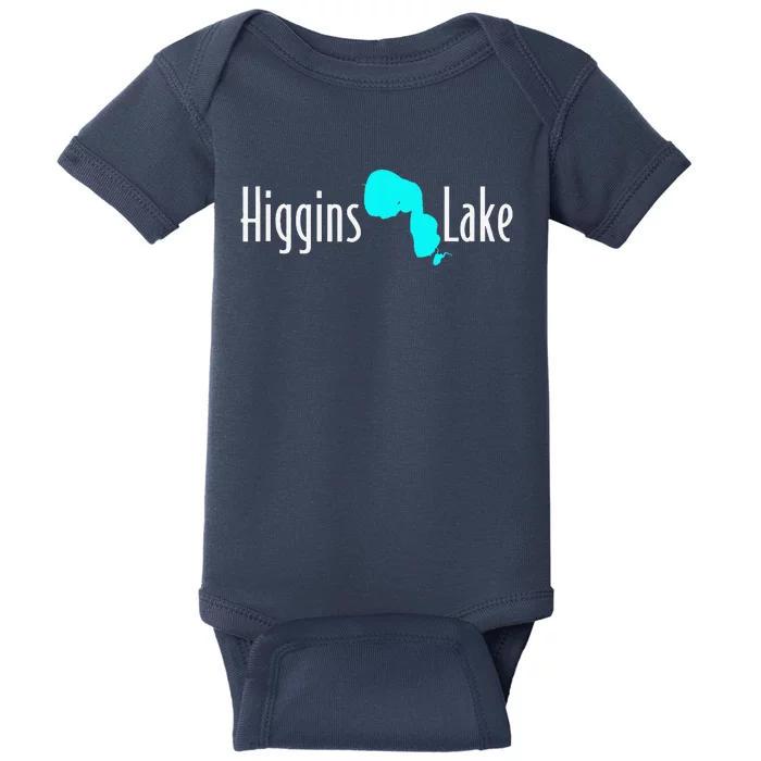 Minimalist Higgins Lake Michigan Baby Bodysuit