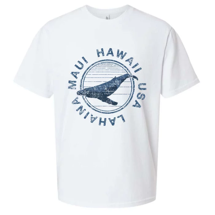 Maui Hawaii Lahaina Vintage Whale Retro Sueded Cloud Jersey T-Shirt