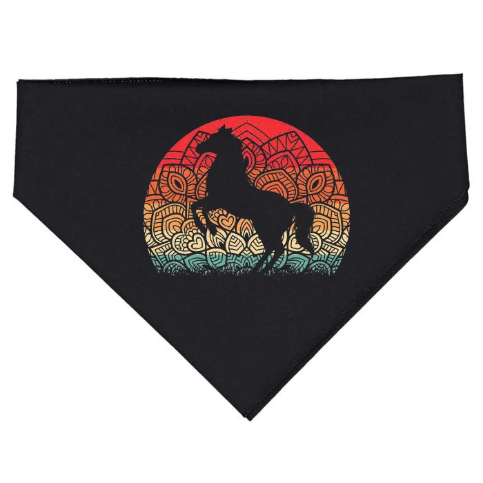 Mandala Horse Lover Horseback Riding Western Cowboy USA-Made Doggie Bandana