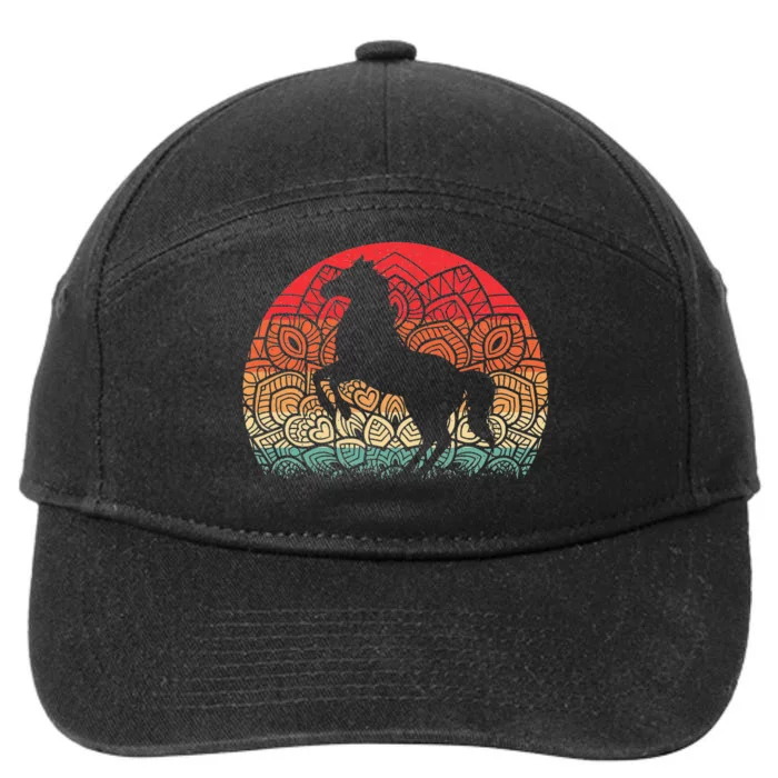 Mandala Horse Lover Horseback Riding Western Cowboy 7-Panel Snapback Hat