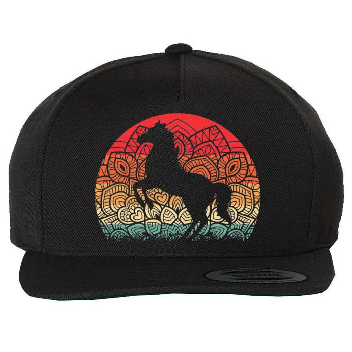 Mandala Horse Lover Horseback Riding Western Cowboy Wool Snapback Cap