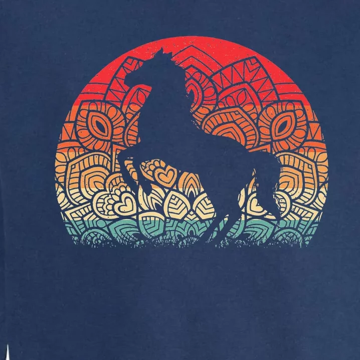 Mandala Horse Lover Horseback Riding Western Cowboy Garment-Dyed Sweatshirt