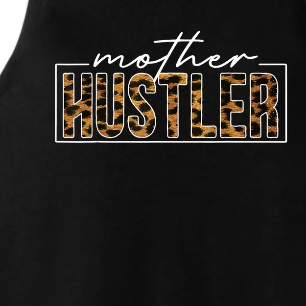 Mother Hustler Leopard Funny Mother Day Handwritten Style Ladies Tri-Blend Wicking Tank